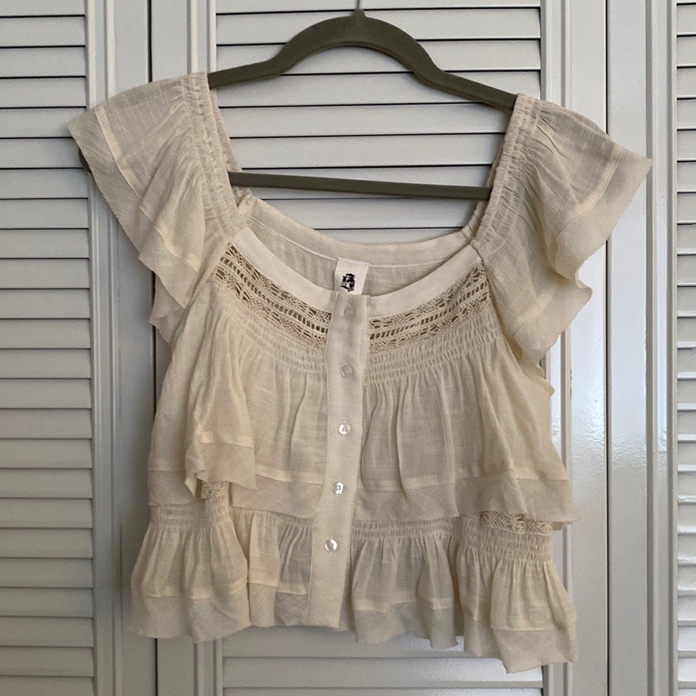 Ruffle boho crop top